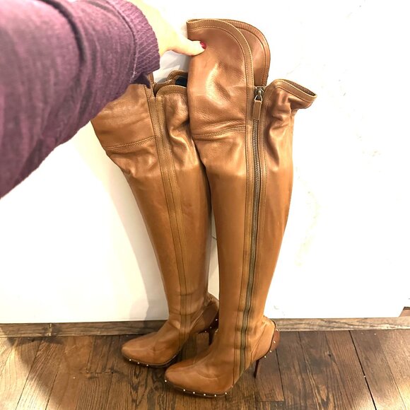 Tom Ford Gucci F/W 2003 Runway Over The Knee Leather Boots Caramel Brown - Picture 5 of 16